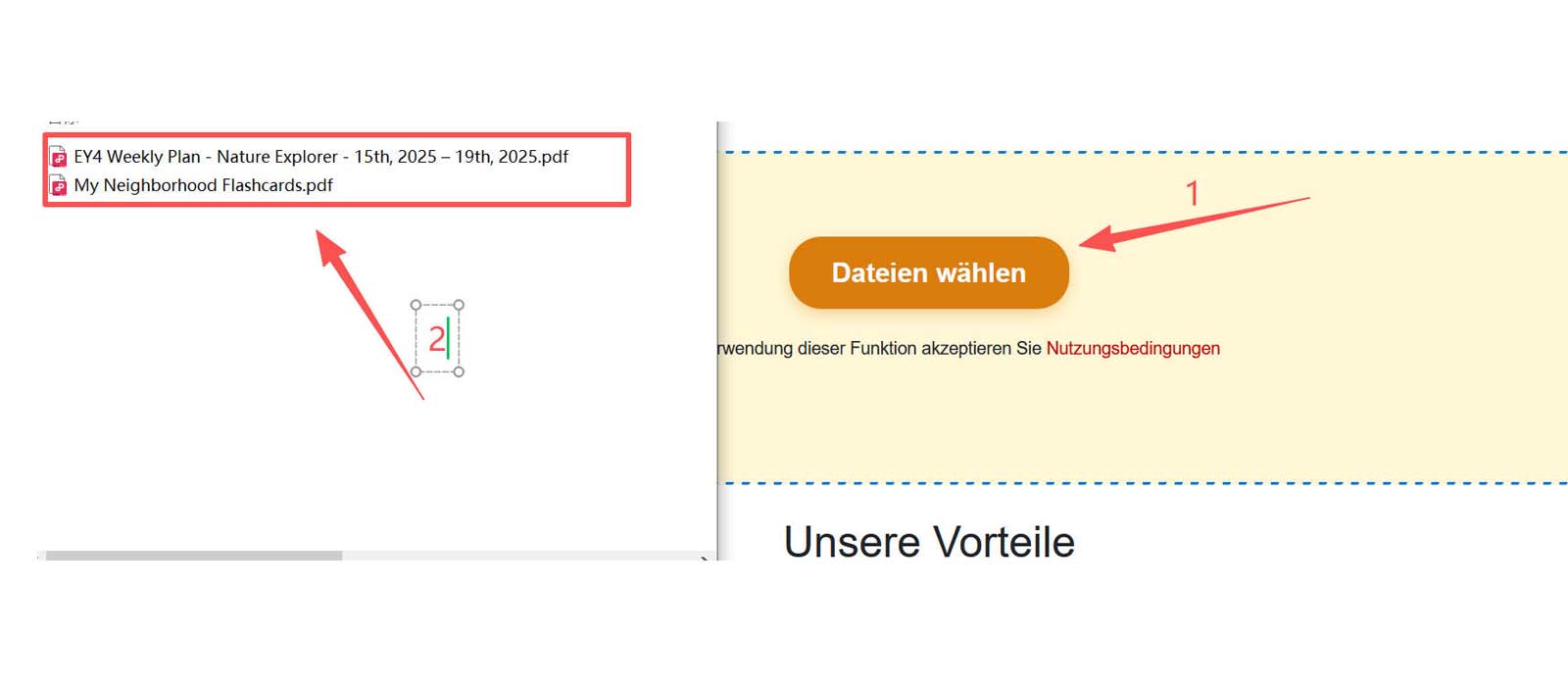 Methoden zum Zusammenführen von PDFs