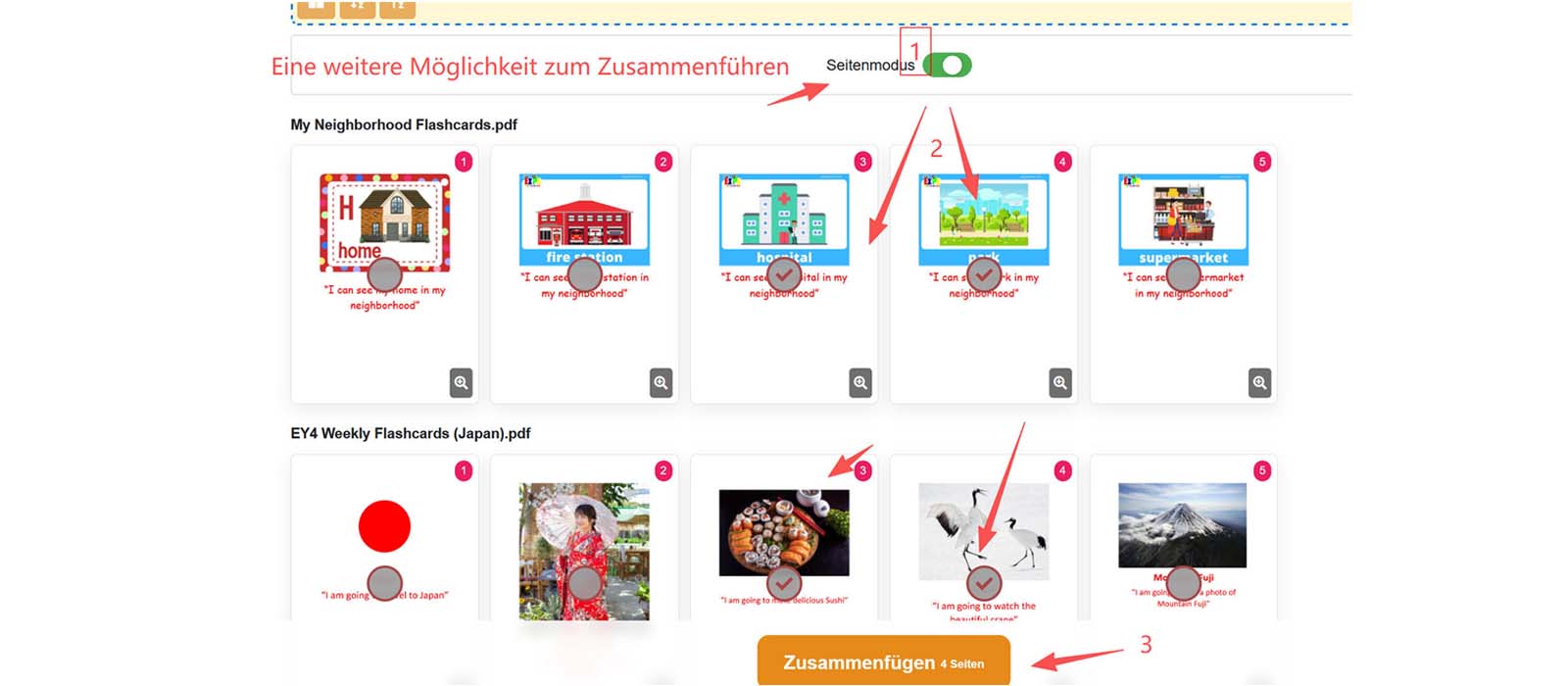 Methoden zum Zusammenführen von PDFs